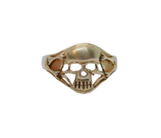 Sterling Silver Cut Out Skull Biker Style Ring Contemporary c1990 Size Q