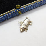 Sterling Silver Little Farmyard Piggy Charm Pendant Vintage c1970