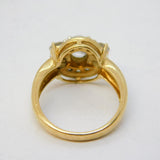 9ct Yellow Gold White Sapphire Set Cluster Ring Vintage 2007 Birmingham