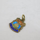 Sterling Silver 'Larne' Enamel Shield Travel Souvenir Charm Vintage c1970s