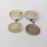 Art Deco Pair of 9ct Gold on Sterling Silver Gents Cufflinks Antique c1930s