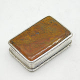 William IV Sterling Silver & Red Agate Snuff Box Antique 1836 Birmingham