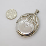 Victorian Aesthetic Sterling Silver Sweetheart Locket Pendant Antique c1880s