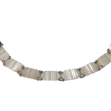Sterling Silver Lined Pattern Panel Bracelet Antique c1940s Art Deco