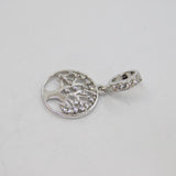 Sterling Silver CZ Tree Of Life Slide On Charm  Vintage c2000