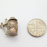 Sterling Silver Openable Beer Tankard Charm Pendant Vintage c1970