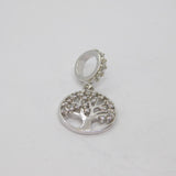 Sterling Silver CZ Tree Of Life Slide On Charm  Vintage c2000