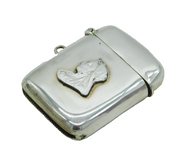 Edwardian Sterling Silver Queen Victoria Vesta Case Antique Birmingham