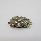 Victorian Sterling Silver & Paste Set Floral Bracelet Clasp Antique c1880s