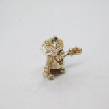 Sterling Silver Cartoon Dustbin Charm Pendant Vintage c1970