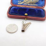 Sterling Silver Concert Harp Charm Pendant Vintage c1970