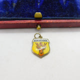 Sterling Silver and Enamel Schluchsee Travel Shield Charm Pendant Vintage c1970