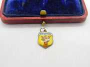 Sterling Silver and Enamel Schluchsee Travel Shield Charm Pendant Vintage c1970