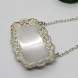 Sterling Silver Floral Pattern Sherry Decanter Label Vintage 1994 Sheffield