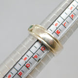 Sterling Silver Emerald & Topaz "I Love You" Band Ring Vintage c1970 Size N 1/2