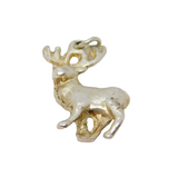 Sterling Silver Moose Or Reindeer Charm Pendant Vintage c1970