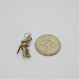 Sterling Silver Cricketer Charm Pendant Vintage c1970s