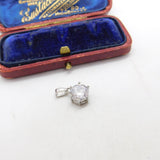 Sterling Silver Diamante Drop Charm Pendant Vintage c1970