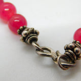 Sterling Silver & Beaded Red Hardstone Dress Necklace Vintage c1980