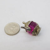Sterling Silver Glass Set teapot Charm Pendant Vintage c1970s