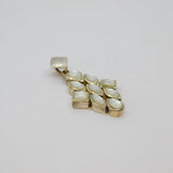 Sterling Silver Charm Mother Of Pearl Mixed Shapes Drop Pendant Modern c1990s