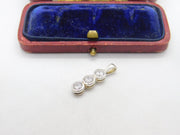 Sterling Silver Diamond Paste Drop Charm Pendant Vintage c1970