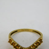 9ct Yellow Gold & Citrine Set Wishbone Dress Ring Vintage Birmingham
