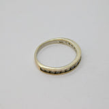 Sterling Silver Channel Set Spinel Half Eternity Ring Vintage c1970 Size L 1/2