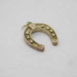 Sterling Silver Lucky Horseshoe Charm Pendant Vintage c1970s