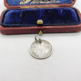 Sterling Silver Australian Authentic Threepence Charm Pendant 1942