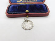 Sterling Silver Australian Authentic Threepence Charm Pendant 1942