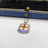 Sterling Silver & Enamel London Crest Charm Pendant Vintage c1970