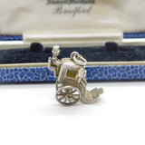 Sterling Silver Traditional Victorian Horse Carriage Charm Pendant Vintage c1970