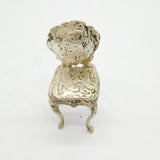 Victorian Sterling Silver Miniature Dolls House Chair Antique 1890 London