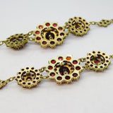 Austro-Hungarian Silver Gilt Bohemian Garnet Pair of Bracelets Antique c1920s