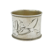 20th Century Russian .84 Silver Floral Pattern Napkin Ring Antique c1920s