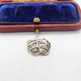 Sterling Silver Comedy Tragedy Muse Masks Charm Pendant Vintage c1970