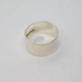 Sterling Silver Wide Plain Wedding Band Ring Vintage c1970 Size M 1/2