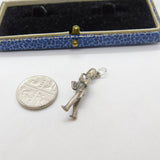 Sterling Silver Marching Band Soldier with Saxophone Charm Pendant Vintage c1970