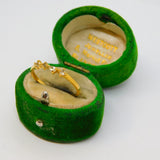 Sterling Silver Gilt 4 Stone Spinel Set Modernist Ring Vintage c1970 Size N 1/2