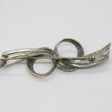 Sterling Silver Art Deco Marcasite Double Comet Form Brooch Pin Antique c1930