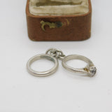 Sterling Silver Wedding Engagement Ring Charm Pendant Vintage c1970