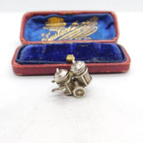 Sterling Silver Cart Carrying Buckets Charm Pendant Vintage c1970