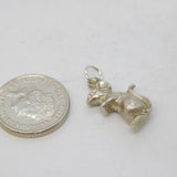 Sterling Silver Mouse Charm Pendant Vintage c1970