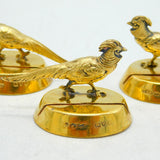 Art Deco Set of Sterling Silver Gilt Pheasant Place Settings Antique Chester