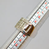 Sterling Silver Paste Set Graduating Deco Style Ring Vintage c1970 Size O 1/2