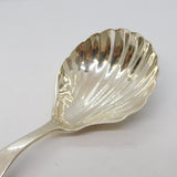 George III Sterling Silver Shell Bowl Tea Caddy Spoon Antique 1799 London