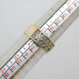 Sterling Silver Ships Wheel Pattern Identity Band Ring Vintage c1970 Size R