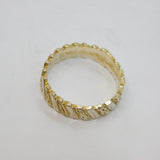 Sterling Silver Textured Striped Dress Band Ring Vintage c1970 Size P 1/2