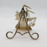 Victorian Sterling Silver Naval Ship Menu Holder Antique 1896 London